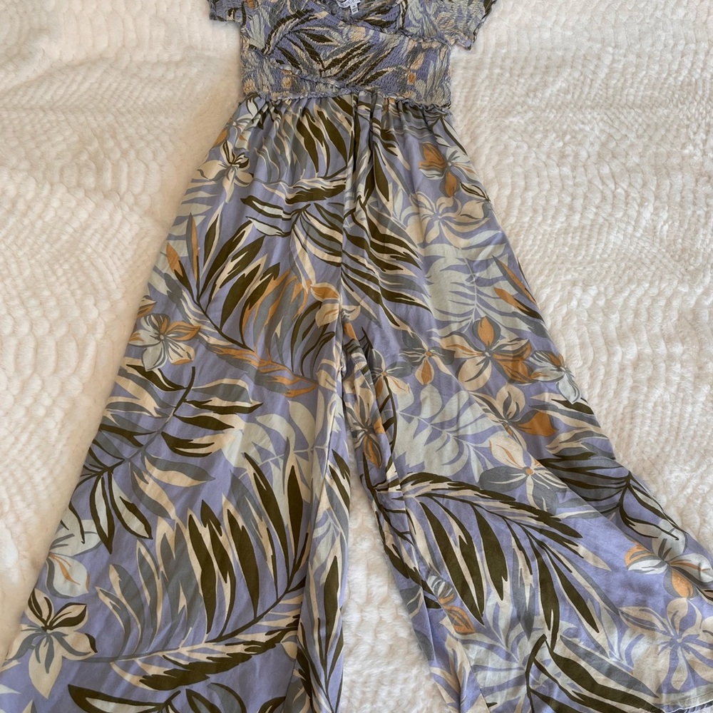 Floral Jumpsuit in Blue and Green